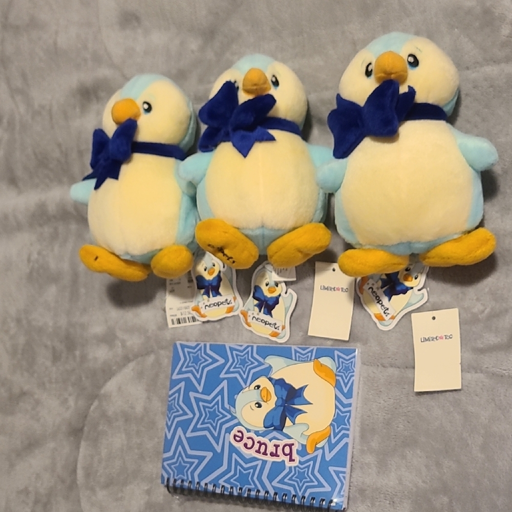 2002 Neopets Bruce Plushies And Notebook